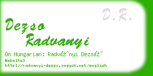 dezso radvanyi business card